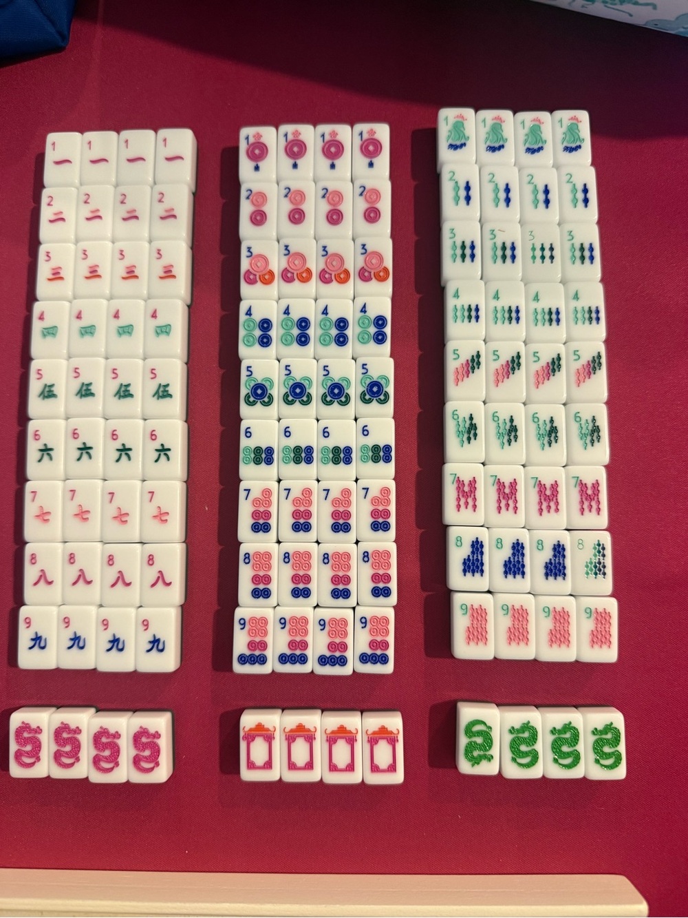 Travel tiles palm beach Mahjong Set with Teal Case - oh my mahjong - Picture 4 of 10